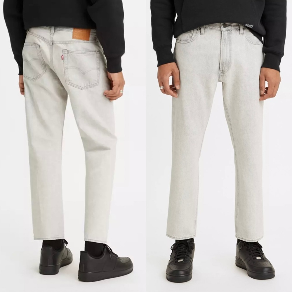 LEVI’S 551 Z Authentic Straight Fit Cropped Jeans Light Grey Wash Size 34 NEW